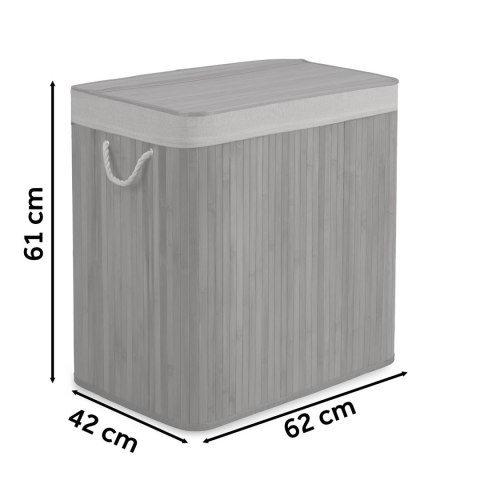 Bambusowy kosz na pranie bieliznę z pokrywą 150 l Massido Bambusowy kosz na pranie bieliznę z pokrywą 150 l Massido