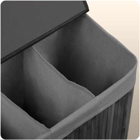 Bambusowy kosz na pranie bieliznę z pokrywą 150 l Massido Bambusowy kosz na pranie bieliznę z pokrywą 150 l Massido