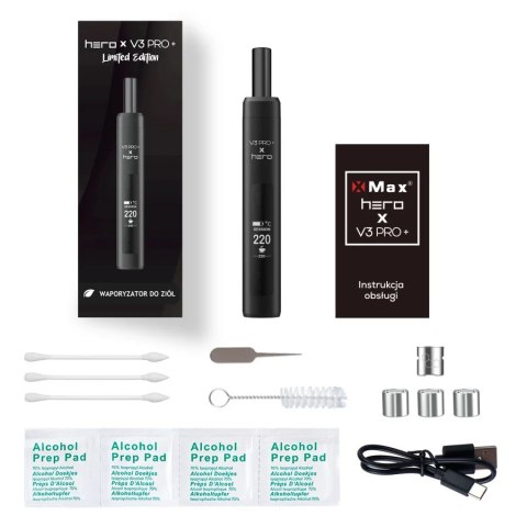 X-MAX V3 Pro Plus x HERO - waporyzator przenośny - czarny X-MAX V3 Pro Plus x HERO - waporyzator przenośny - czarny