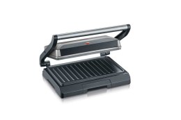 SEVERIN GRILL KONTAKTOWY STAL, SZARY, WANIENKA NA TŁUSZCZ, WĄSKI DESIGN, POWŁOKA NIEPRZYWIERAJĄCA, MOC 800W KG 2394