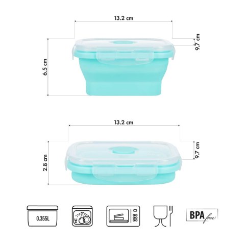 NC4105 POJEMNIK/LUNCH BOX SKŁADANY MIĘTOWY 355ML NILS CAMP
