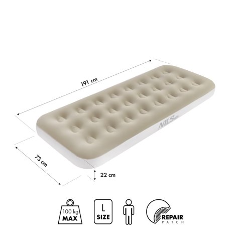 NC2801 MATERAC KEMPINGOWY 191X73X22 CM BEŻOWY NILS CAMP