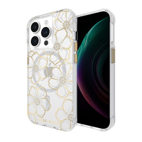 Case-Mate Floral Gems MagSafe - Etui iPhone 15 Pro (Gold) Case-Mate Floral Gems MagSafe - Etui iPhone 15 Pro (Gold)
