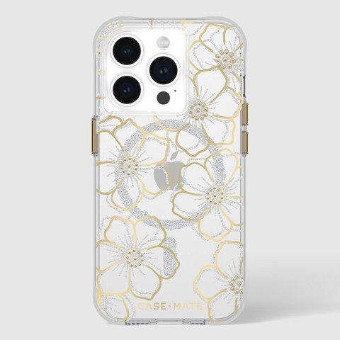 Case-Mate Floral Gems MagSafe - Etui iPhone 15 Pro (Gold) Case-Mate Floral Gems MagSafe - Etui iPhone 15 Pro (Gold)