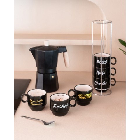 Friends - Zestaw kubków ceramicznych ze stojakiem 150 ml 6 szt. Friends - Zestaw kubków ceramicznych ze stojakiem 150 ml 6 szt.
