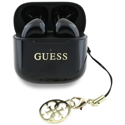 Guess Glossy Effect Printed Classic Logo & Charm - Słuchawki Bluetooth TWS + etui ładujące (czarny) Guess Glossy Effect Printed Classic Logo & Charm - Słuchawki Bluetooth TWS + etui ładujące (czarny)