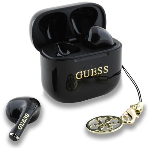Guess Glossy Effect Printed Classic Logo & Charm - Słuchawki Bluetooth TWS + etui ładujące (czarny) Guess Glossy Effect Printed Classic Logo & Charm - Słuchawki Bluetooth TWS + etui ładujące (czarny)