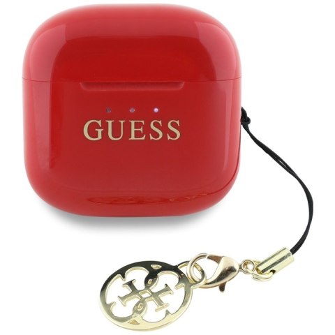 Guess Glossy Effect Printed Classic Logo & Charm - Słuchawki Bluetooth TWS + etui ładujące (czerwony) Guess Glossy Effect Printed Classic Logo & Charm - Słuchawki Bluetooth TWS + etui ładujące (czerwony)