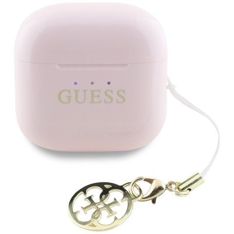 Guess Glossy Effect Printed Classic Logo & Charm - Słuchawki Bluetooth TWS + etui ładujące (różowy) Guess Glossy Effect Printed Classic Logo & Charm - Słuchawki Bluetooth TWS + etui ładujące (różowy)