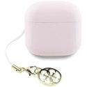 Guess Glossy Effect Printed Classic Logo & Charm - Słuchawki Bluetooth TWS + etui ładujące (różowy)