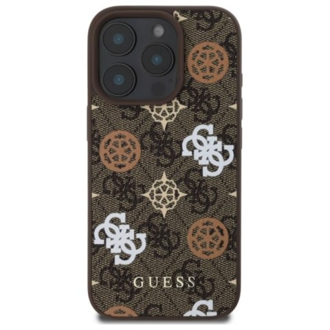 Guess Peony On 4G Background MagSafe - Etui iPhone 16 Pro Max (brązowy) Guess Peony On 4G Background MagSafe - Etui iPhone 16 Pro Max (brązowy)