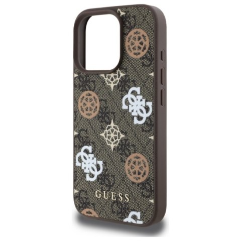 Guess Peony On 4G Background MagSafe - Etui iPhone 16 Pro Max (brązowy) Guess Peony On 4G Background MagSafe - Etui iPhone 16 Pro Max (brązowy)