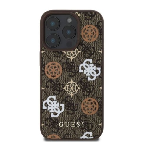 Guess Peony On 4G Background MagSafe - Etui iPhone 16 Pro (brązowy) Guess Peony On 4G Background MagSafe - Etui iPhone 16 Pro (brązowy)