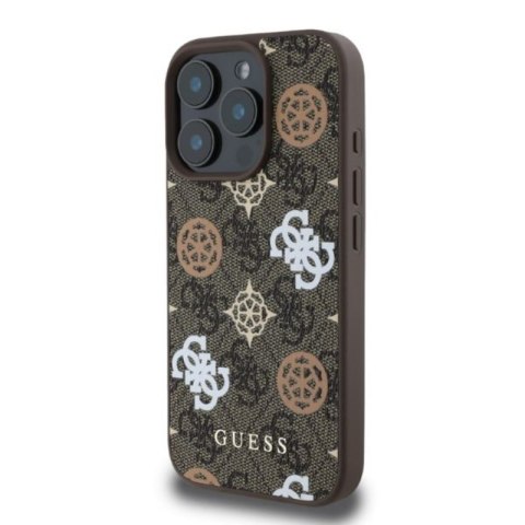 Guess Peony On 4G Background MagSafe - Etui iPhone 16 Pro (brązowy) Guess Peony On 4G Background MagSafe - Etui iPhone 16 Pro (brązowy)