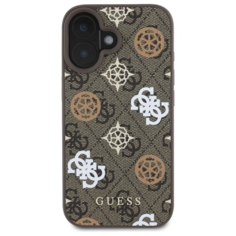Guess Peony On 4G Background MagSafe - Etui iPhone 16 (brązowy) Guess Peony On 4G Background MagSafe - Etui iPhone 16 (brązowy)
