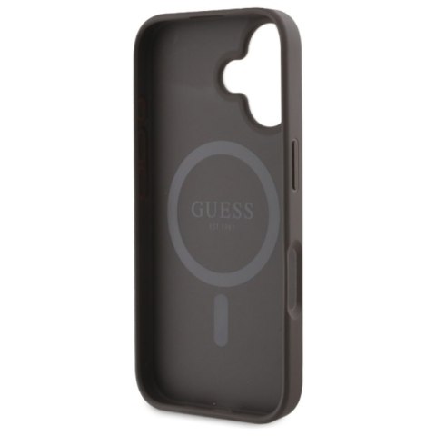 Guess Peony On 4G Background MagSafe - Etui iPhone 16 (brązowy) Guess Peony On 4G Background MagSafe - Etui iPhone 16 (brązowy)