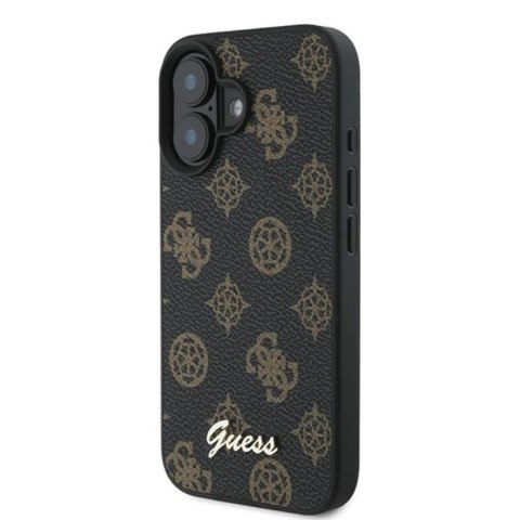 Guess Peony Script MagSafe - Etui iPhone 16 Plus (czarny) Guess Peony Script MagSafe - Etui iPhone 16 Plus (czarny)