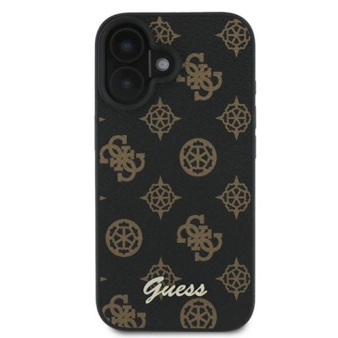 Guess Peony Script MagSafe - Etui iPhone 16 Plus (czarny) Guess Peony Script MagSafe - Etui iPhone 16 Plus (czarny)
