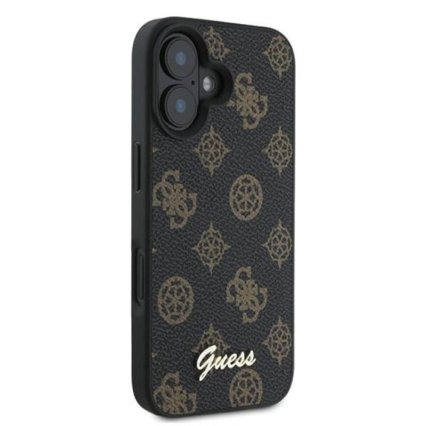 Guess Peony Script MagSafe - Etui iPhone 16 Plus (czarny) Guess Peony Script MagSafe - Etui iPhone 16 Plus (czarny)