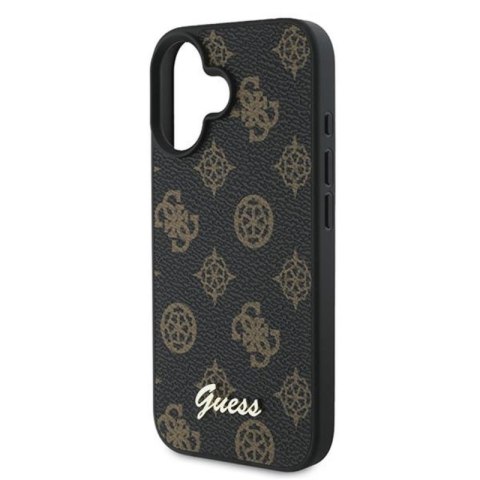 Guess Peony Script MagSafe - Etui iPhone 16 Plus (czarny) Guess Peony Script MagSafe - Etui iPhone 16 Plus (czarny)