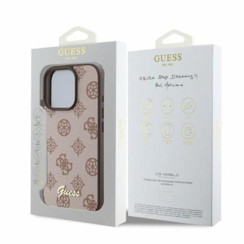 Guess Peony Script MagSafe - Etui iPhone 16 Pro (brązowy) Guess Peony Script MagSafe - Etui iPhone 16 Pro (brązowy)