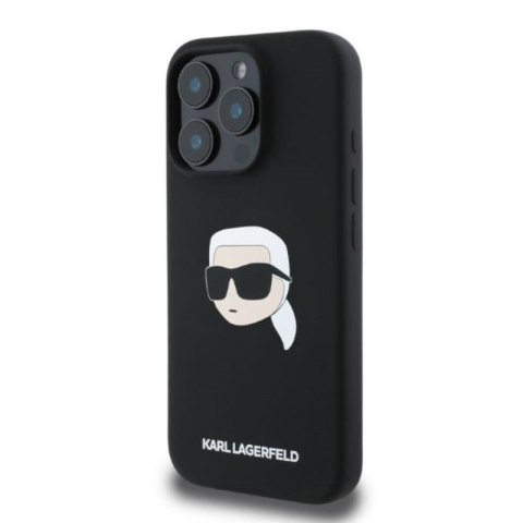 Karl Lagerfeld Silicone Karl Head Print MagSafe - Etui iPhone 16 Pro Max (czarny)