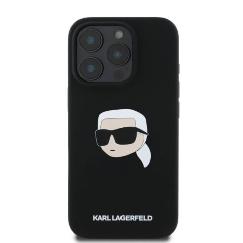 Karl Lagerfeld Silicone Karl Head Print MagSafe - Etui iPhone 16 Pro Max (czarny)