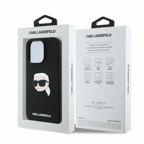 Karl Lagerfeld Silicone Karl Head Print MagSafe - Etui iPhone 16 Pro Max (czarny)