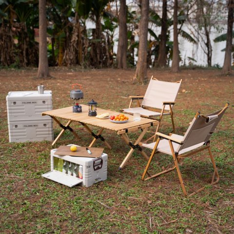 NCB4002 SKŁADANA SKRZYNIA KEMPINGOWA Z FUNKCJĄ STOŁU 2W1 ZIELONA NILS CAMP