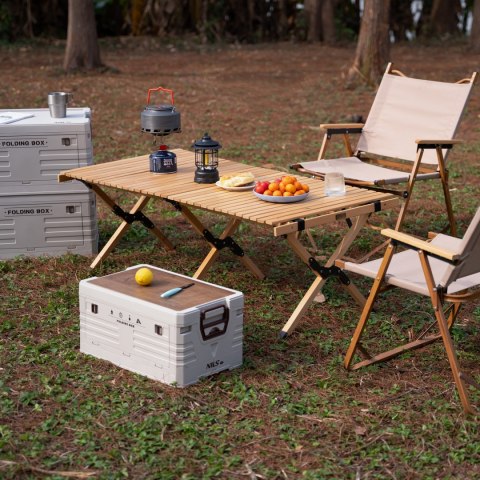 NCB4002 SKŁADANA SKRZYNIA KEMPINGOWA Z FUNKCJĄ STOŁU 2W1 ZIELONA NILS CAMP