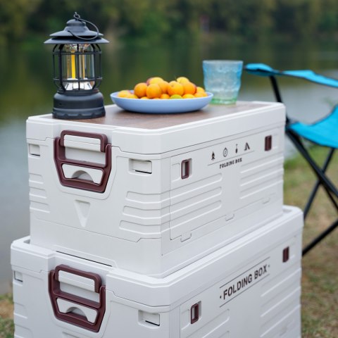 NCB4002 SKŁADANA SKRZYNIA KEMPINGOWA Z FUNKCJĄ STOŁU 2W1 ZIELONA NILS CAMP