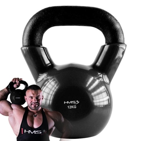 Kettlebell żeliwny 12 kg czarny KNV12 winylowy uchwyt trening siłowy Kettlebell żeliwny 12 kg czarny KNV12 winylowy uchwyt trening siłowy