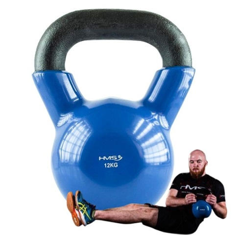 KNV16 Kettlebell 16 kg HMS żeliwny winylowy niebieski trening KNV16 Kettlebell 16 kg HMS żeliwny winylowy niebieski trening