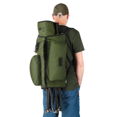 NC3703 Krzesło turystyczne składane NILS CAMP zielone z kieszeniami