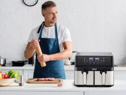 FRYTKOWNICA BEZTŁUSZCZOWA AIR FRYER ELDOM PODWÓJNA 9L DWUKOMOROWA+SUSZARKA