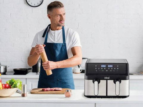 FRYTKOWNICA BEZTŁUSZCZOWA AIR FRYER ELDOM PODWÓJNA 9L DWUKOMOROWA+SUSZARKA FRYTKOWNICA BEZTŁUSZCZOWA AIR FRYER ELDOM PODWÓJNA 9L DWUKOMOROWA+SUSZARKA