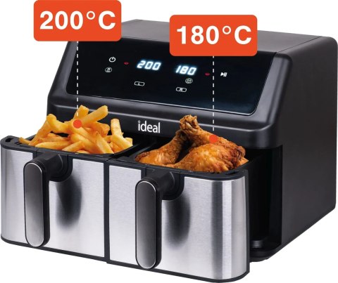 FRYTKOWNICA BEZTŁUSZCZOWA AIR FRYER ELDOM PODWÓJNA 9L DWUKOMOROWA+SUSZARKA FRYTKOWNICA BEZTŁUSZCZOWA AIR FRYER ELDOM PODWÓJNA 9L DWUKOMOROWA+SUSZARKA