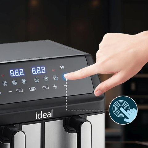 FRYTKOWNICA BEZTŁUSZCZOWA AIR FRYER ELDOM PODWÓJNA 9L DWUKOMOROWA+SUSZARKA FRYTKOWNICA BEZTŁUSZCZOWA AIR FRYER ELDOM PODWÓJNA 9L DWUKOMOROWA+SUSZARKA