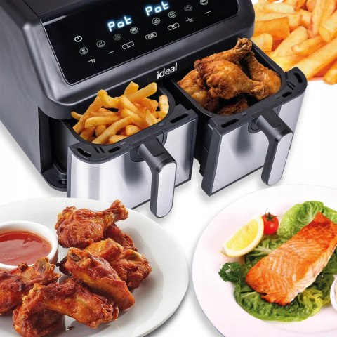 FRYTKOWNICA BEZTŁUSZCZOWA AIR FRYER ELDOM PODWÓJNA 9L DWUKOMOROWA+SUSZARKA FRYTKOWNICA BEZTŁUSZCZOWA AIR FRYER ELDOM PODWÓJNA 9L DWUKOMOROWA+SUSZARKA