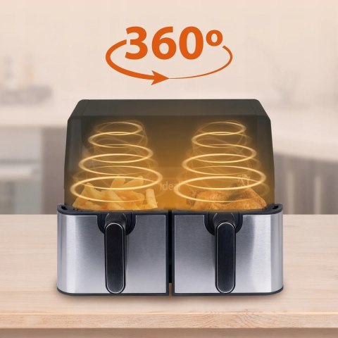 FRYTKOWNICA BEZTŁUSZCZOWA AIR FRYER ELDOM PODWÓJNA 9L DWUKOMOROWA+SUSZARKA FRYTKOWNICA BEZTŁUSZCZOWA AIR FRYER ELDOM PODWÓJNA 9L DWUKOMOROWA+SUSZARKA