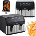 FRYTKOWNICA BEZTŁUSZCZOWA AIR FRYER ELDOM PODWÓJNA 9L DWUKOMOROWA+SUSZARKA