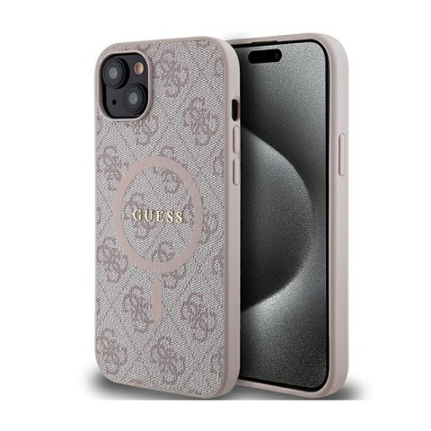 Guess 4G Collection Leather Metal Logo MagSafe - Etui iPhone 15 / 14 / 13 (różowy) Guess 4G Collection Leather Metal Logo MagSafe - Etui iPhone 15 / 14 / 13 (różowy)
