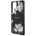 Guess Grained Printed Flower Pattern MagSafe - Etui do Samsung Galaxy S25 Ultra (czarny)
