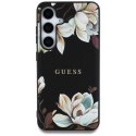 Guess Grained Printed Flower Pattern MagSafe - Etui do Samsung Galaxy S25 (czarny)