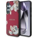 Guess Grained Printed Flower Pattern MagSafe - Etui do Samsung Galaxy S25 (fuksja)
