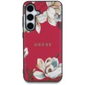 Guess Grained Printed Flower Pattern MagSafe - Etui do Samsung Galaxy S25 (fuksja)