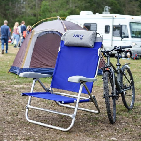 NC3502 Krzesło turystyczne 2w1 NILS CAMP składane niebiesko-szare