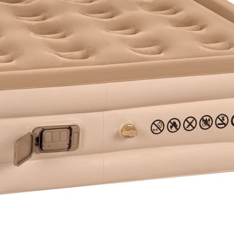 Nc2808 Materac Dwuosobowy King Size Beżowy + Pompka Elektryczna Nils Camp