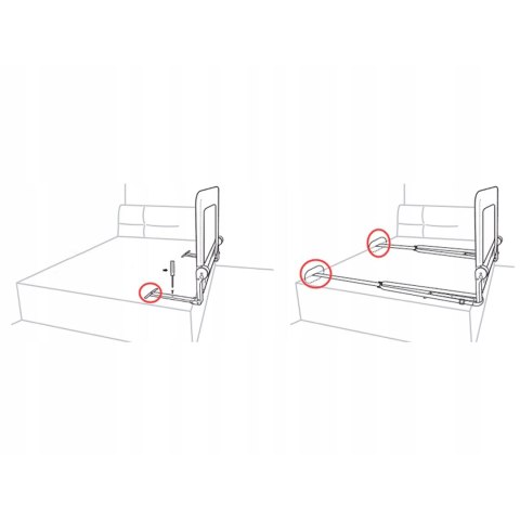 Barierka ochronna do łóżka 180 x 42 x 35 cm Nukido szara