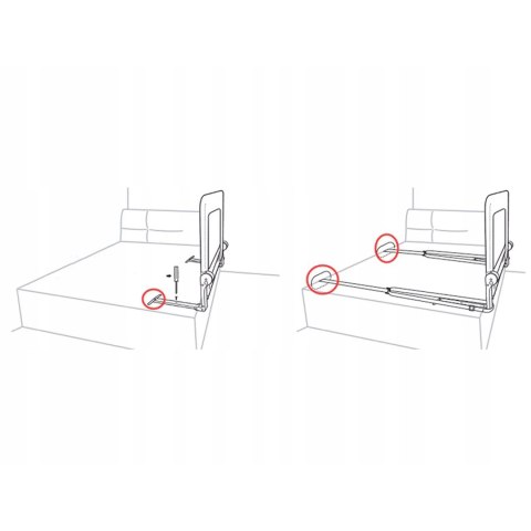 Barierka ochronna do łóżka 180 x 42 x 35 cm Nukido szara